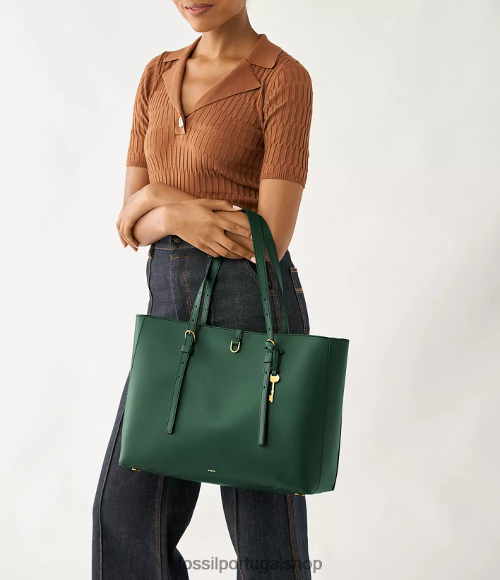 Fossil mulheres bolsa de couro de cacto kier verde pinho bolsa 40NJ6Z545