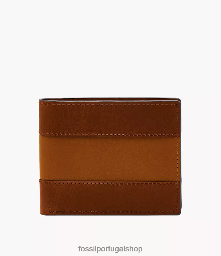 Fossil homens Everett bifold com flip id marrom carteira 40NJ6Z1678