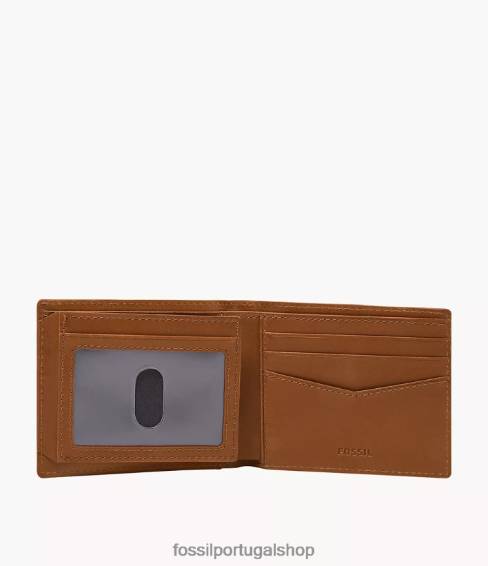 Fossil homens Everett bifold com flip id selim carteira 40NJ6Z1700