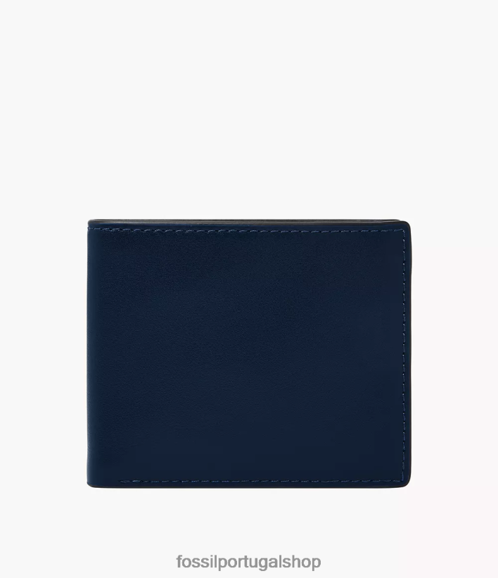 Fossil homens Steven Duplo marinha carteira 40NJ6Z1673