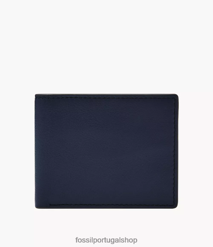Fossil homens Steven Duplo marinha carteira 40NJ6Z1839