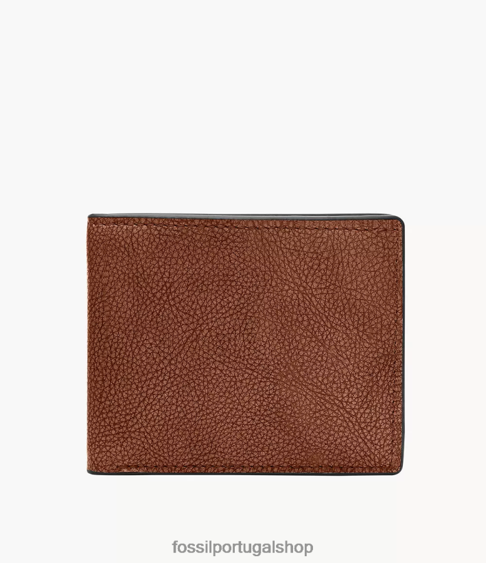 Fossil homens Steven Duplo marrom carteira 40NJ6Z1676