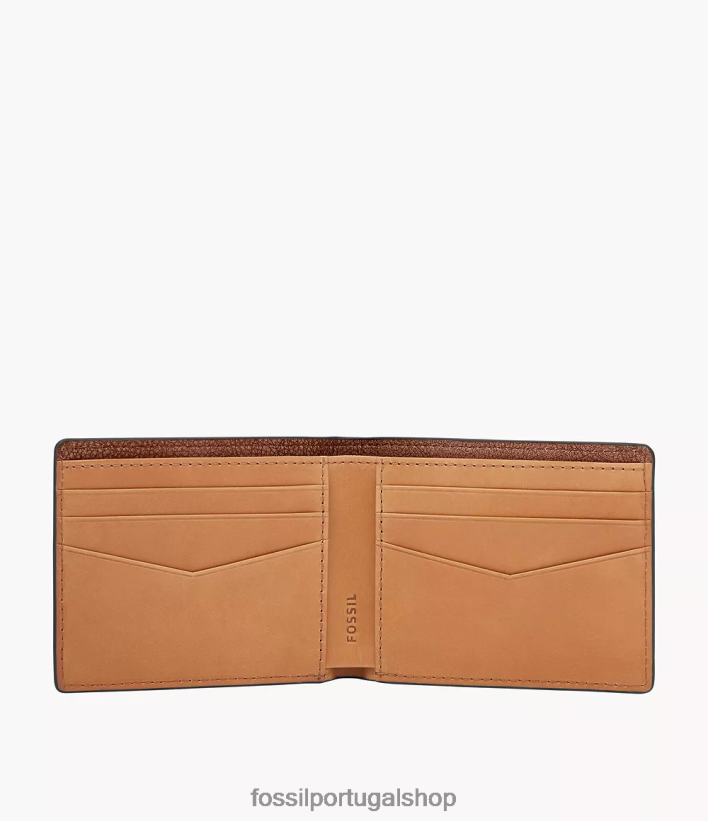 Fossil homens Steven Duplo marrom carteira 40NJ6Z1676