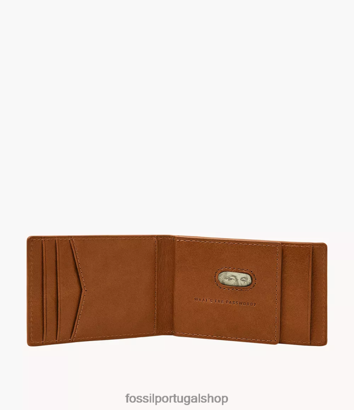 Fossil homens andrew bolso frontal duplo selim carteira 40NJ6Z1703