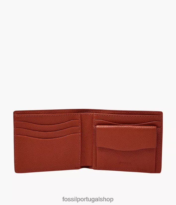 Fossil homens bolso de moeda anderson duplo multi carteira 40NJ6Z1709