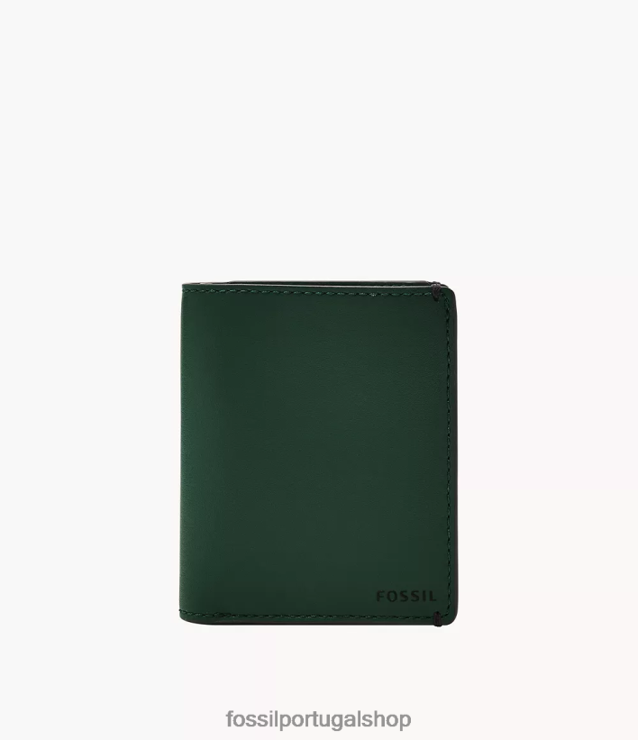 Fossil homens bolso de moedas joshua duplo verde carteira 40NJ6Z1836