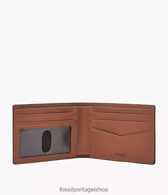 Fossil homens bolso frontal bronson duplo multi carteira 40NJ6Z1821