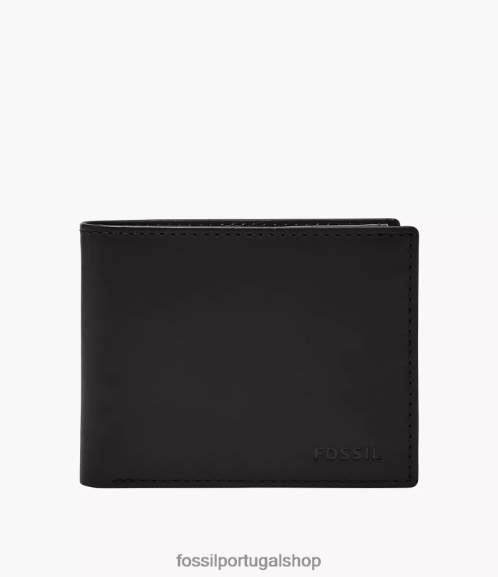 Fossil homens derrick carteira rfid preto carteira 40NJ6Z1689