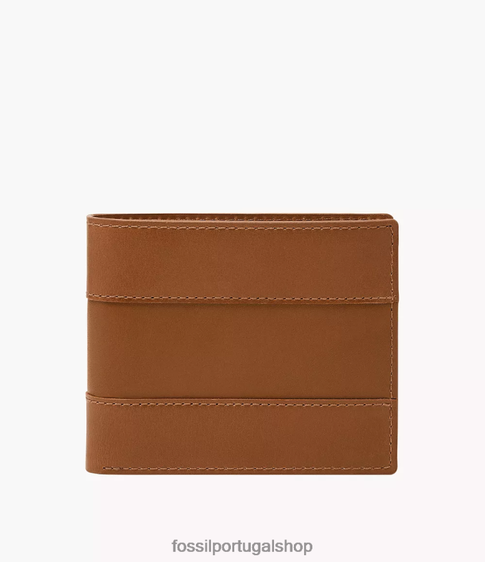 Fossil homens everett grande bolso para moedas duplo selim carteira 40NJ6Z1707