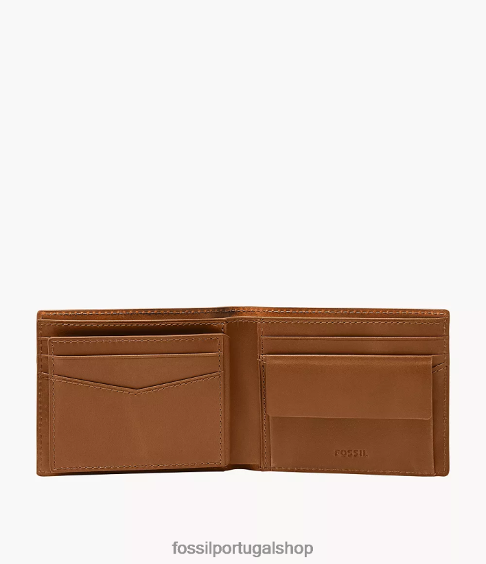 Fossil homens everett grande bolso para moedas duplo selim carteira 40NJ6Z1707