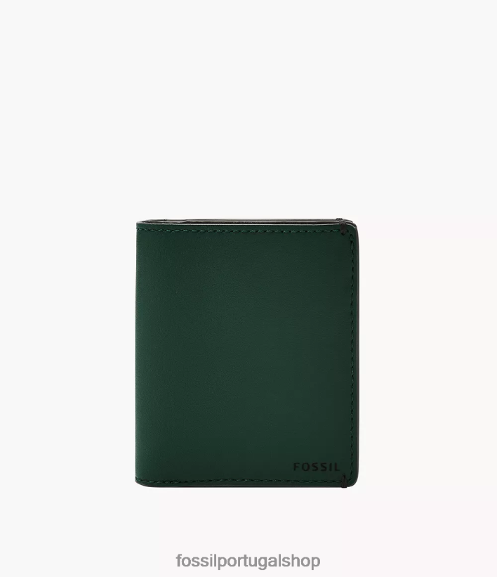 Fossil homens joshua bolso frontal duplo verde carteira 40NJ6Z1827