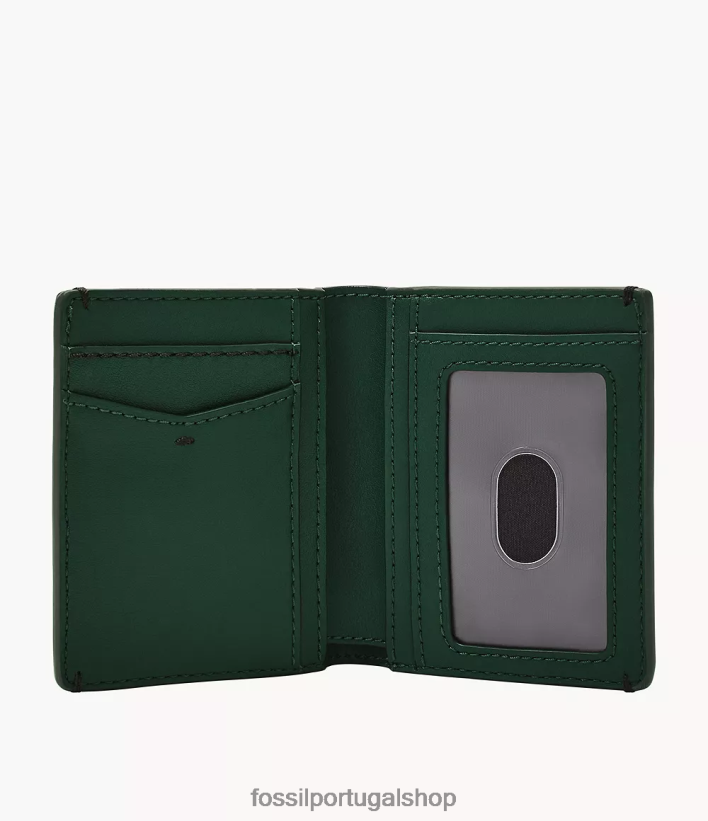 Fossil homens joshua bolso frontal duplo verde carteira 40NJ6Z1827
