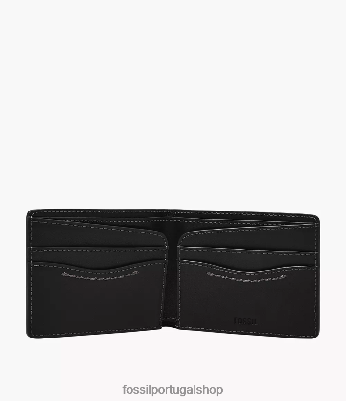Fossil homens tremont duplo preto carteira 40NJ6Z1702