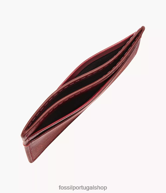 Fossil homens caixa de cartão steven do ano novo lunar vermelho carteira 40NJ6Z1782