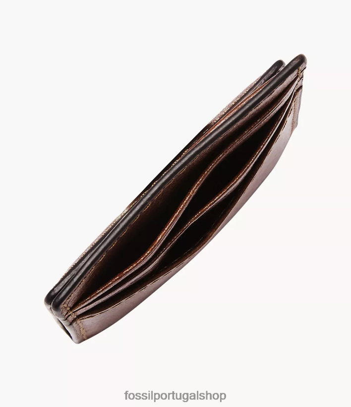 Fossil homens estojo de cartão andrew conhaque carteira 40NJ6Z2049