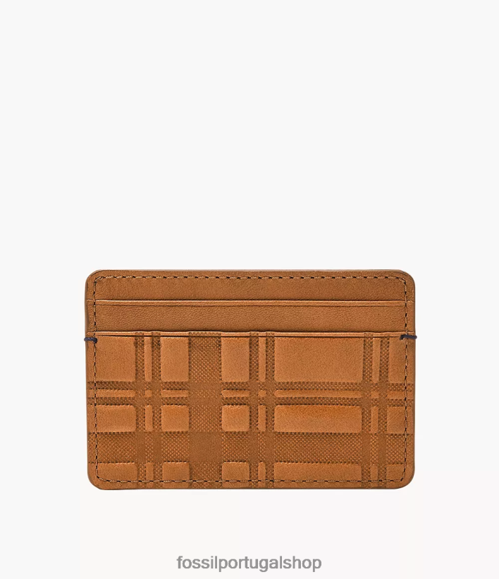 Fossil homens estojo de cartão bronson camelo carteira 40NJ6Z1775