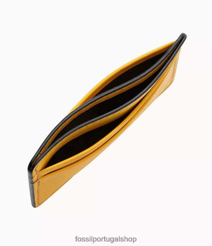Fossil homens estojo de cartão steven amarelo carteira 40NJ6Z1725