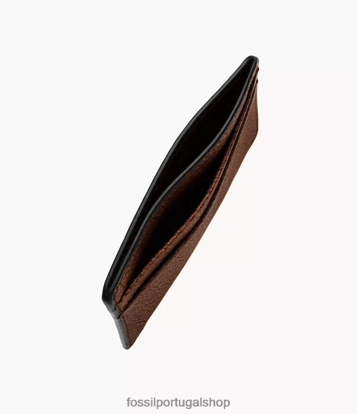 Fossil homens estojo de cartão steven marrom carteira 40NJ6Z1716