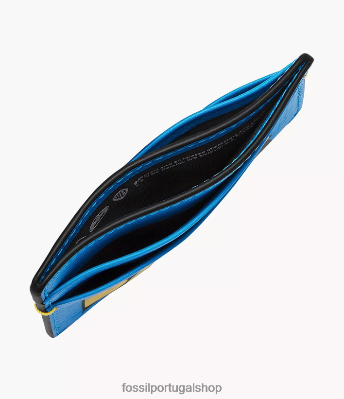 Fossil homens estojo para cartão legado do batman edição limitada azul carteira 40NJ6Z1805