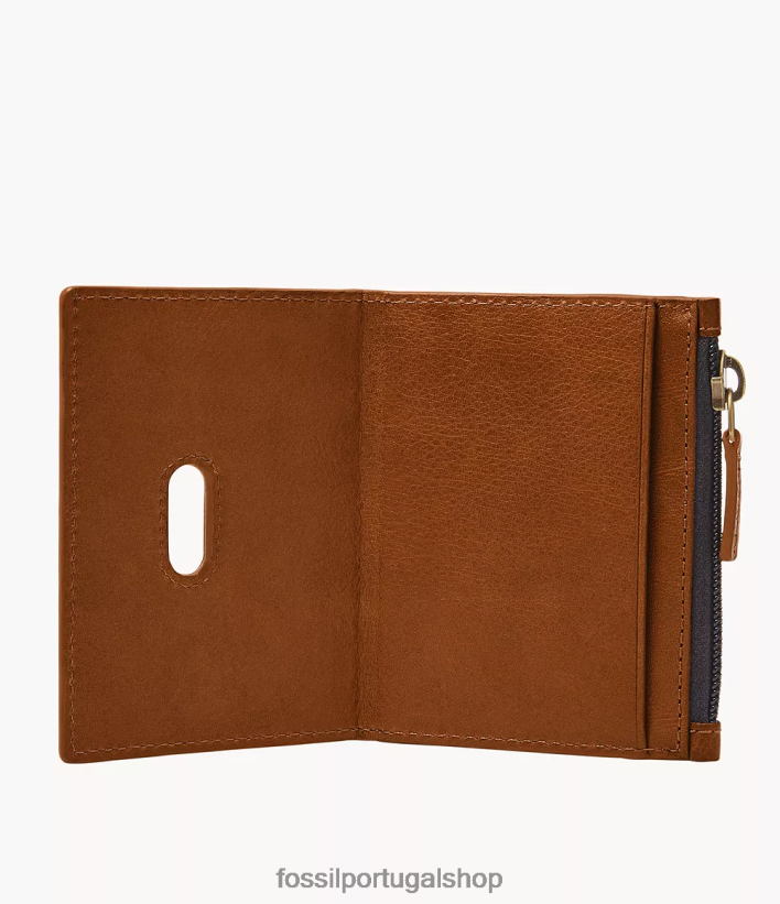 Fossil homens estojo para cartão zip andrew selim carteira 40NJ6Z1748