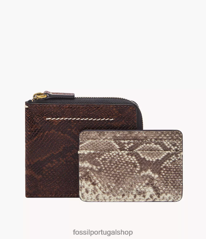 Fossil homens estojo para cartão zip westover l café carteira 40NJ6Z1751