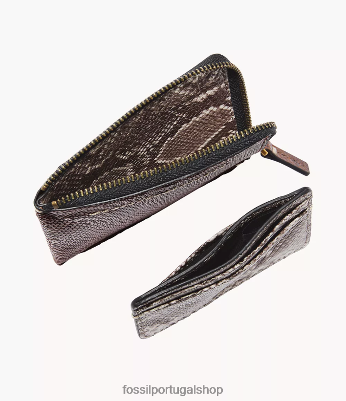 Fossil homens estojo para cartão zip westover l café carteira 40NJ6Z1751