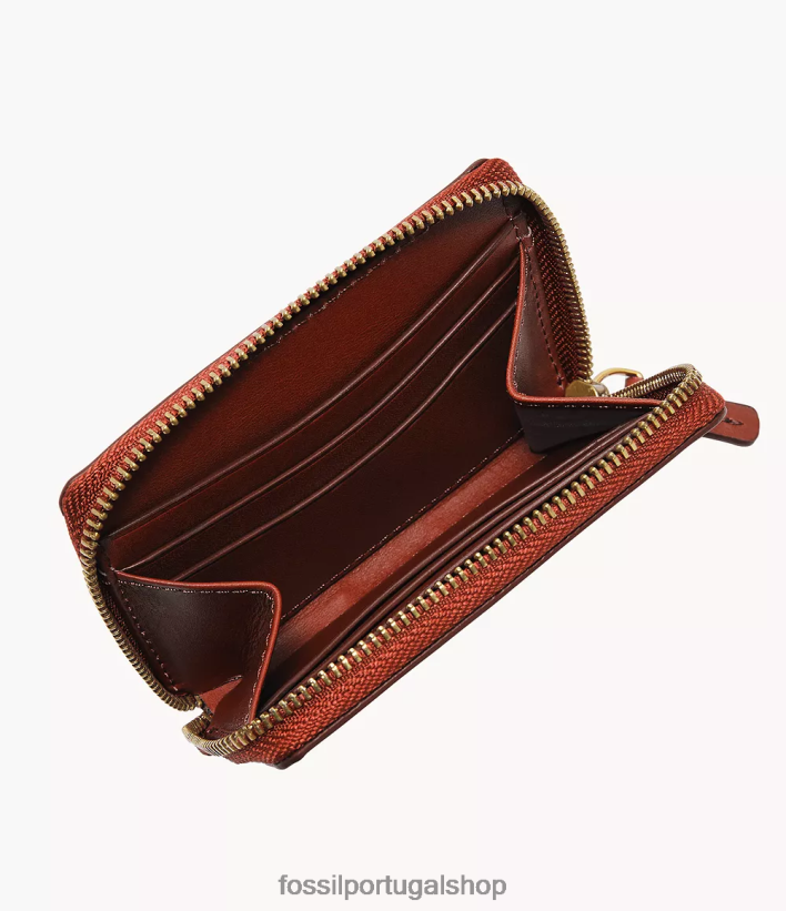 Fossil homens estojo para cartão zip westover laranja carteira 40NJ6Z1726