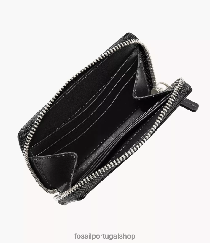 Fossil homens estojo para cartão zip westover preto carteira 40NJ6Z1734