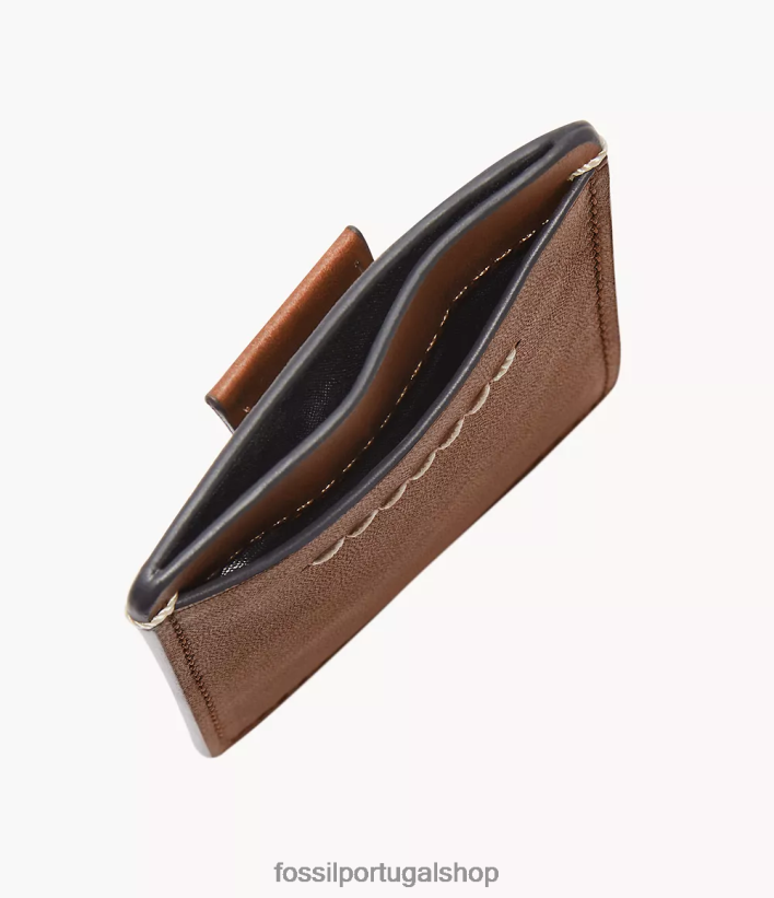 Fossil homens porta cartão Westover marrom carteira 40NJ6Z1739