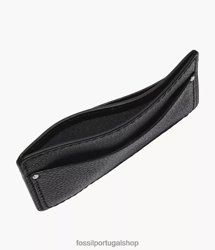 Fossil homens porta cartão anderson preto carteira 40NJ6Z1717