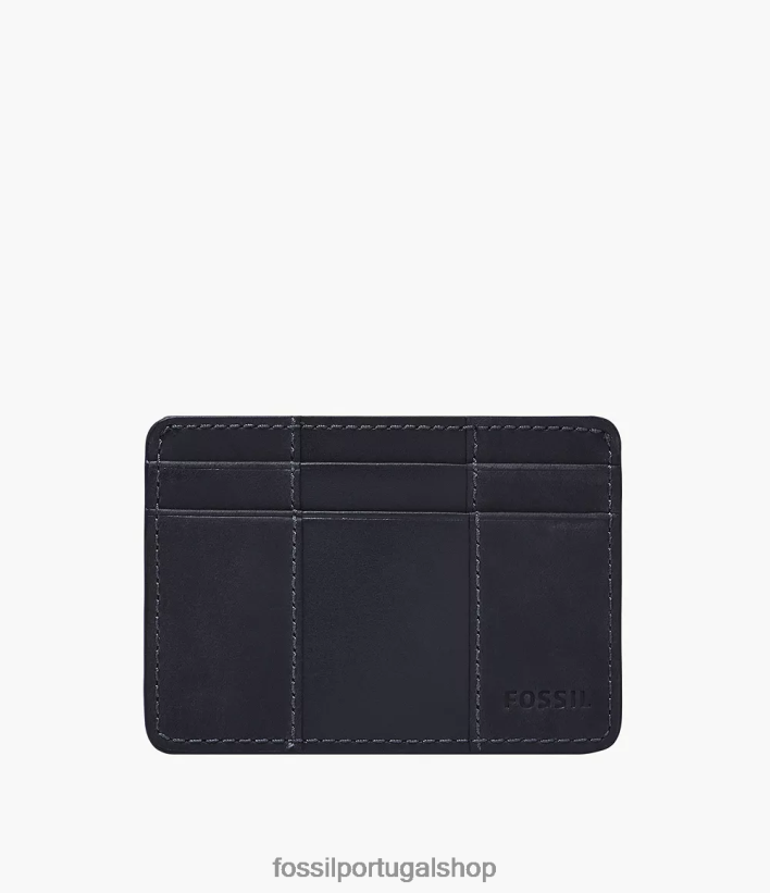 Fossil homens porta cartão everett marinha carteira 40NJ6Z1719