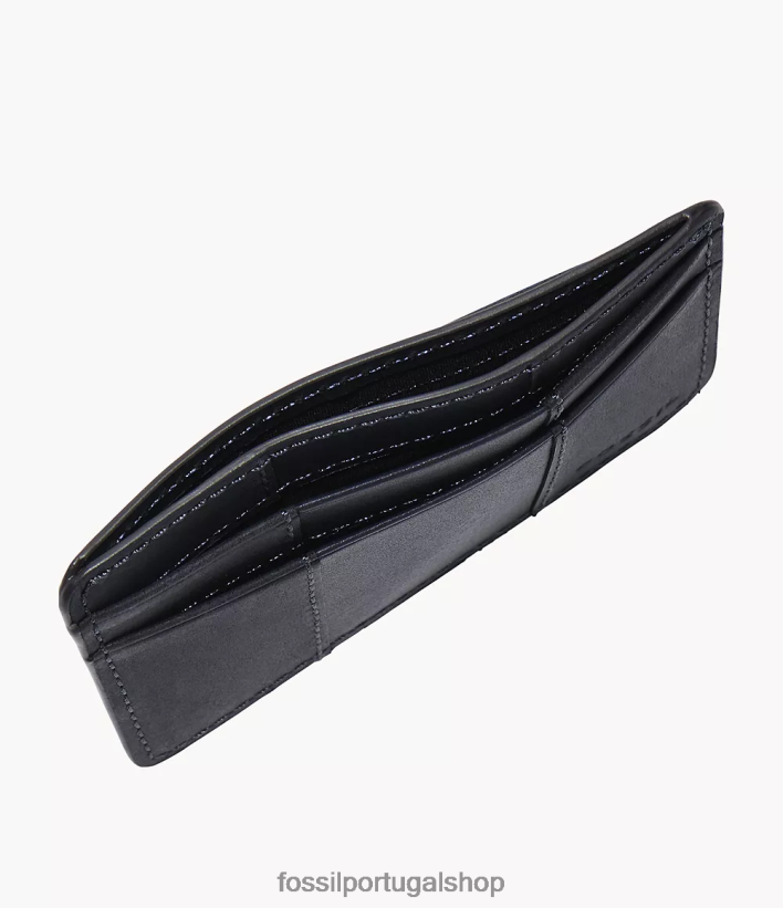 Fossil homens porta cartão everett marinha carteira 40NJ6Z1719