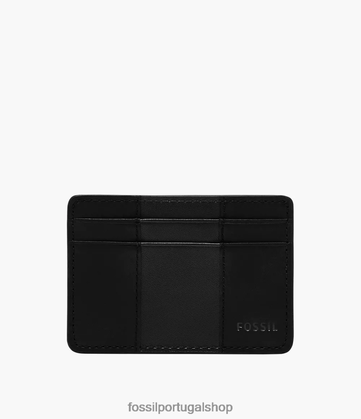 Fossil homens porta cartão everett preto carteira 40NJ6Z1731