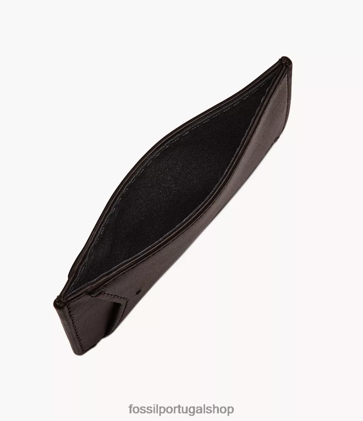 Fossil homens porta cartão josué marrom escuro carteira 40NJ6Z1831