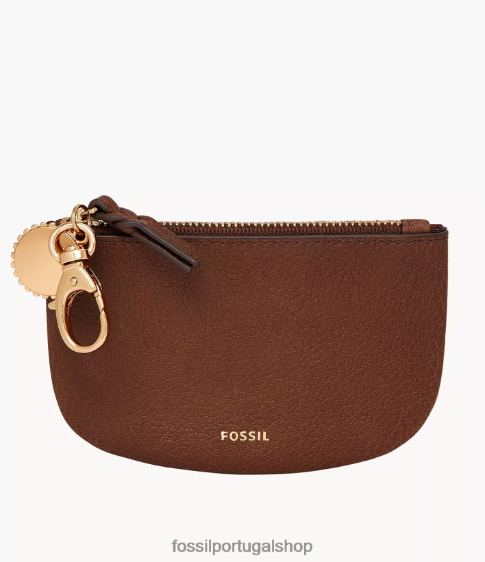 Fossil mulheres bolsa polly com zíper marrom carteira 40NJ6Z763