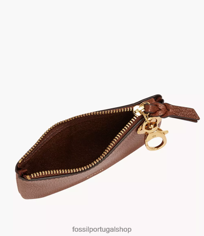 Fossil mulheres bolsa polly com zíper marrom carteira 40NJ6Z763