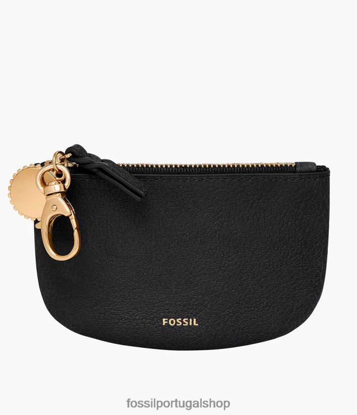 Fossil mulheres bolsa polly com zíper preto carteira 40NJ6Z757