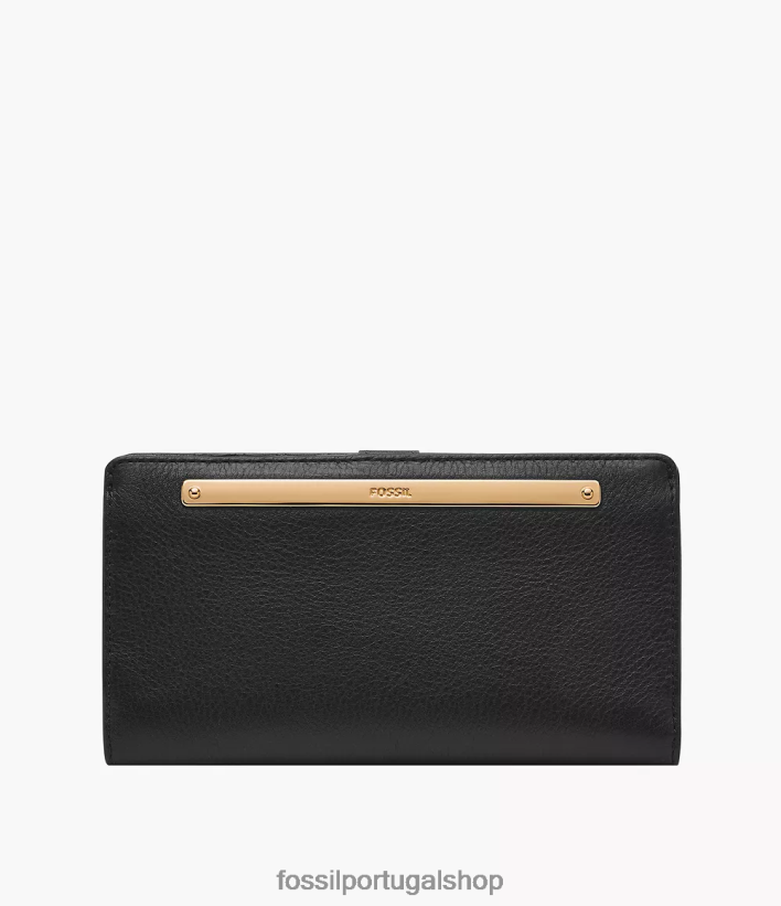 Fossil mulheres liza slim bifold preto carteira 40NJ6Z808