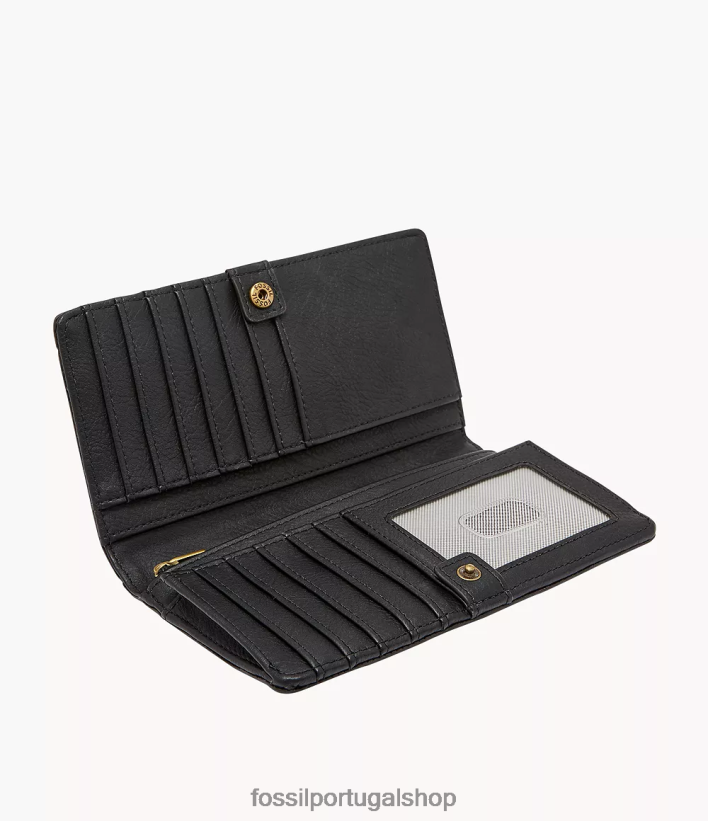 Fossil mulheres liza slim bifold preto carteira 40NJ6Z810