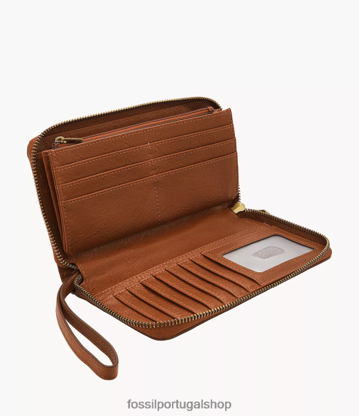 Fossil mulheres liza zip around clutch marrom carteira 40NJ6Z880