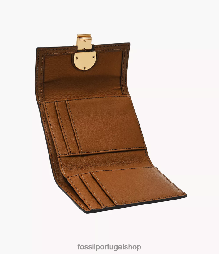 Fossil mulheres avondale com três dobras marrom carteira 40NJ6Z776