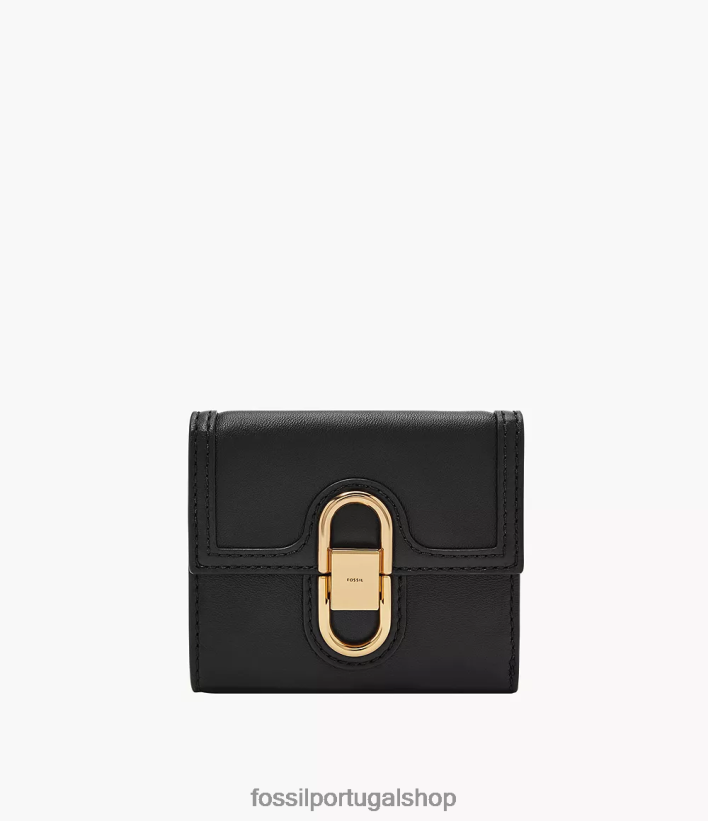 Fossil mulheres avondale com três dobras preto carteira 40NJ6Z759