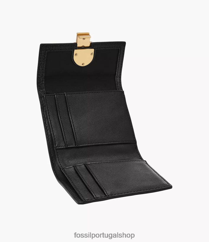 Fossil mulheres avondale com três dobras preto carteira 40NJ6Z759