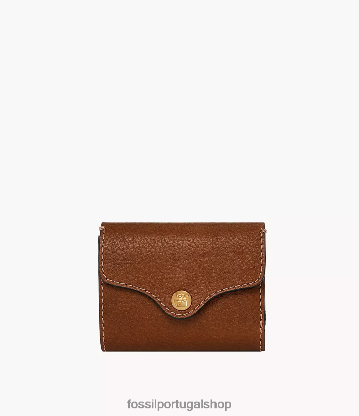 Fossil mulheres herança com três dobras marrom carteira 40NJ6Z767