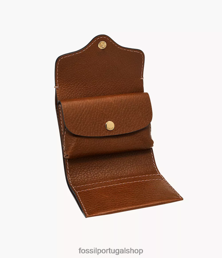 Fossil mulheres herança com três dobras marrom carteira 40NJ6Z767