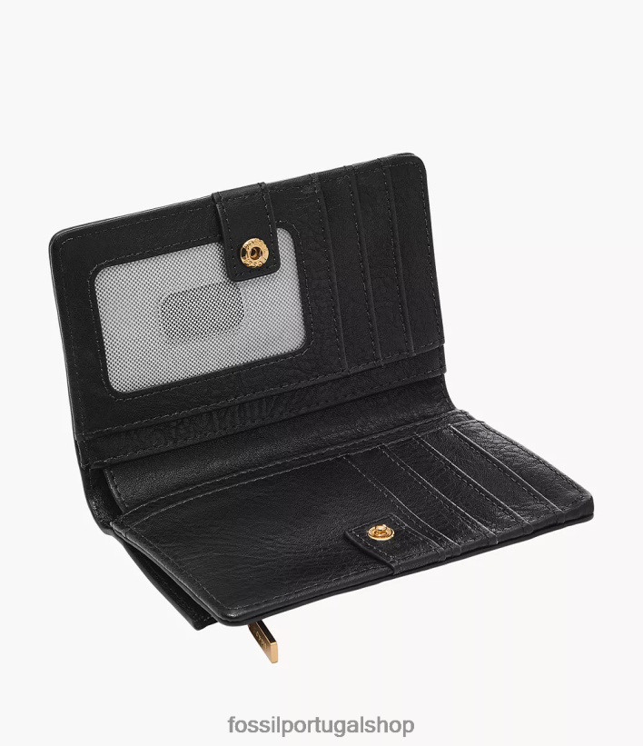 Fossil mulheres liza multifuncional preto carteira 40NJ6Z754