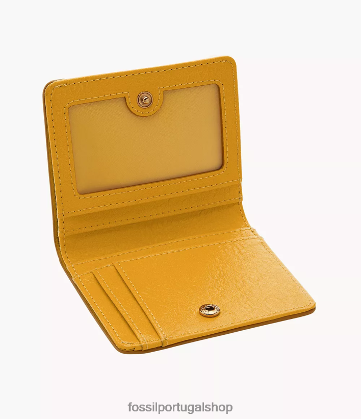 Fossil mulheres logan pequeno duplo amarelo carteira 40NJ6Z764