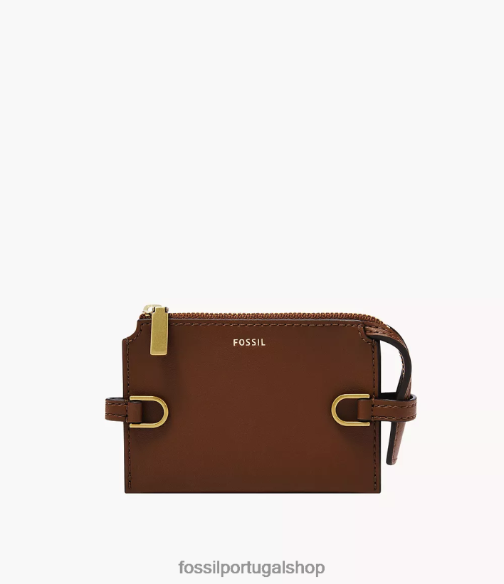 Fossil mulheres capa de cartão de couro kier cactus marrom carteira 40NJ6Z771