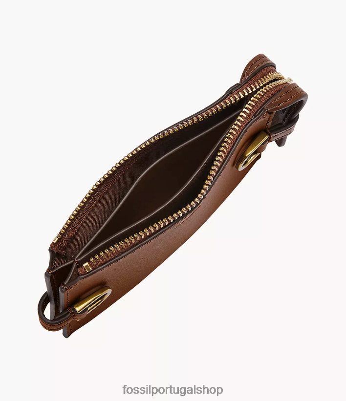 Fossil mulheres capa de cartão de couro kier cactus marrom carteira 40NJ6Z771