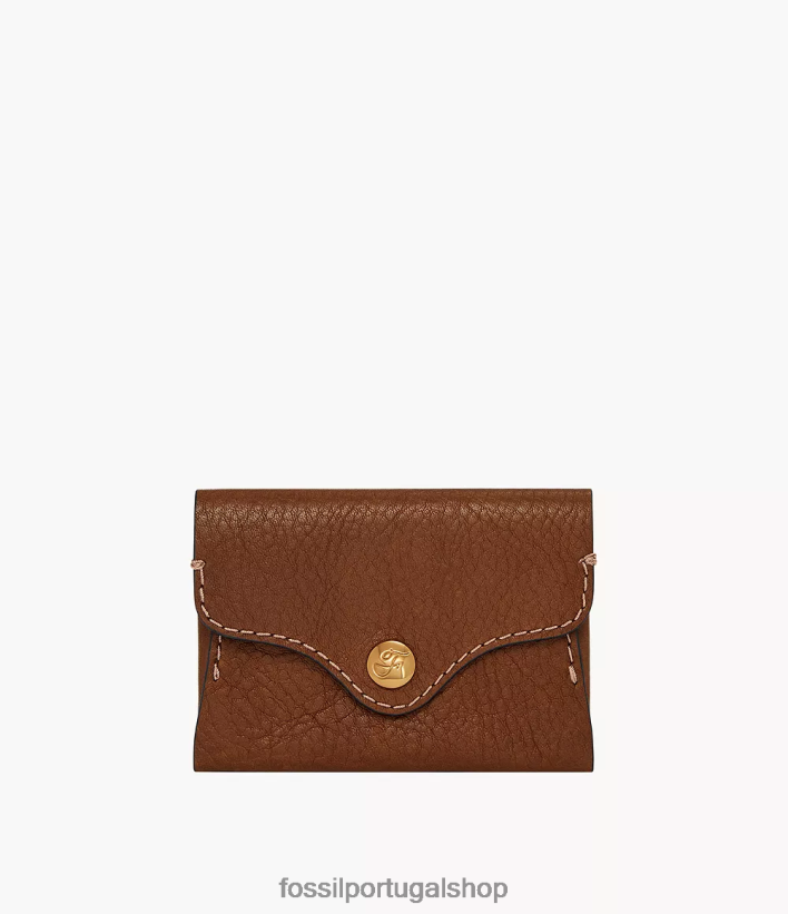 Fossil mulheres caso de cartão de herança marrom carteira 40NJ6Z766